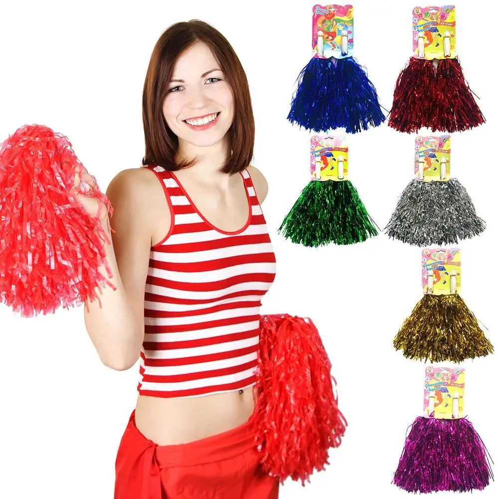 2PCS Cheerleading Velvet Ball Dance Party Team Match Sports Pom Poms Prop Home Party Supplies