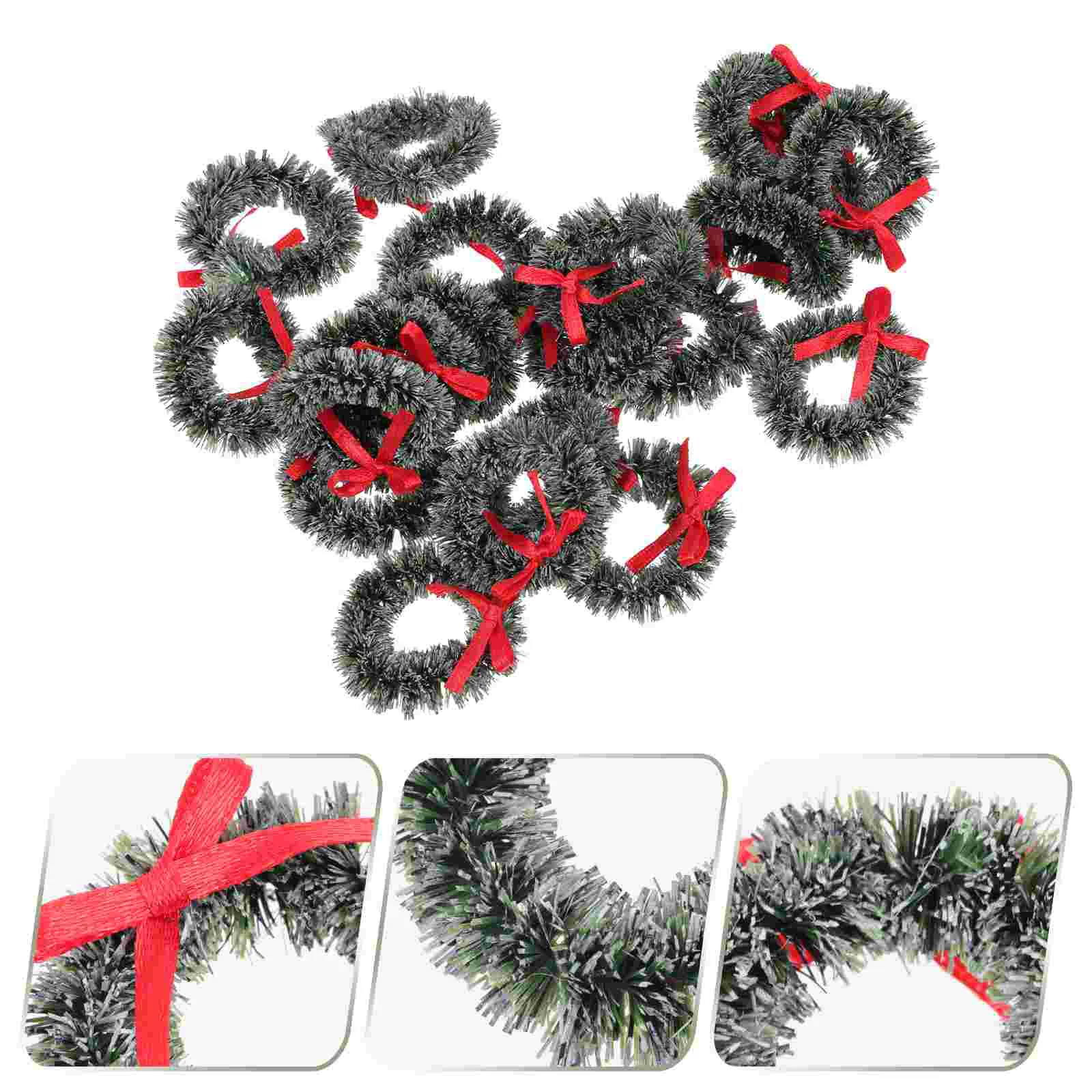 

Candle Rings Wreath Xmas Tree Wreath Artificial Bow Wreath Christmas Hanging Wreaths DIY Decorative Wreath Garland Decors