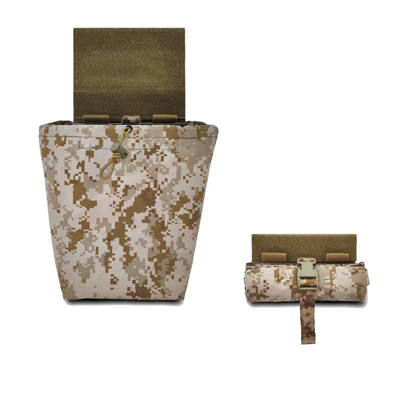Airsoft Molle 접이식 파우치, 전술 EDC 덤프 파우치, 확장 기어 멀티캠, 하단 걸이식 재활용 보관 복부 가방