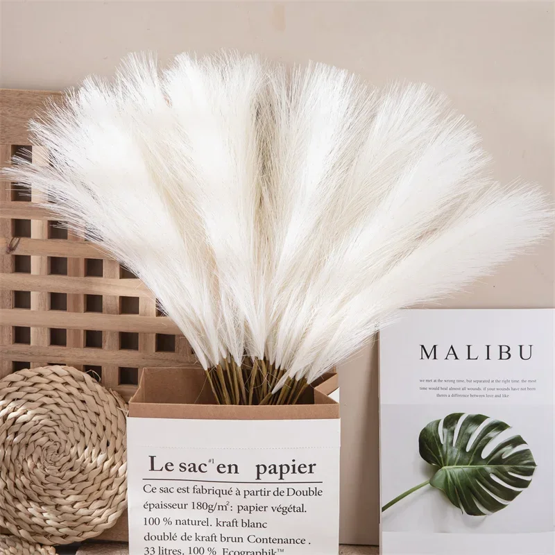 Description Picture 3 of item55CM Artificial Pampas Grass Flower Bouquet For Home Wedding Decoration DIY Party Bedroom Fake Plant Flowers Vase Decor Reed