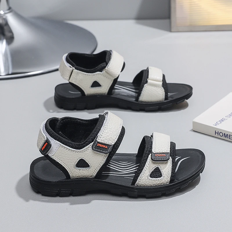 Summer Leather Children Sandals Boy Sneaker Shoes New Design Non-slip Breathable Kid Sports Outdoor Waking Sandals for Boy baby shoes kids shoes children sandals kids sandals beach shoes
