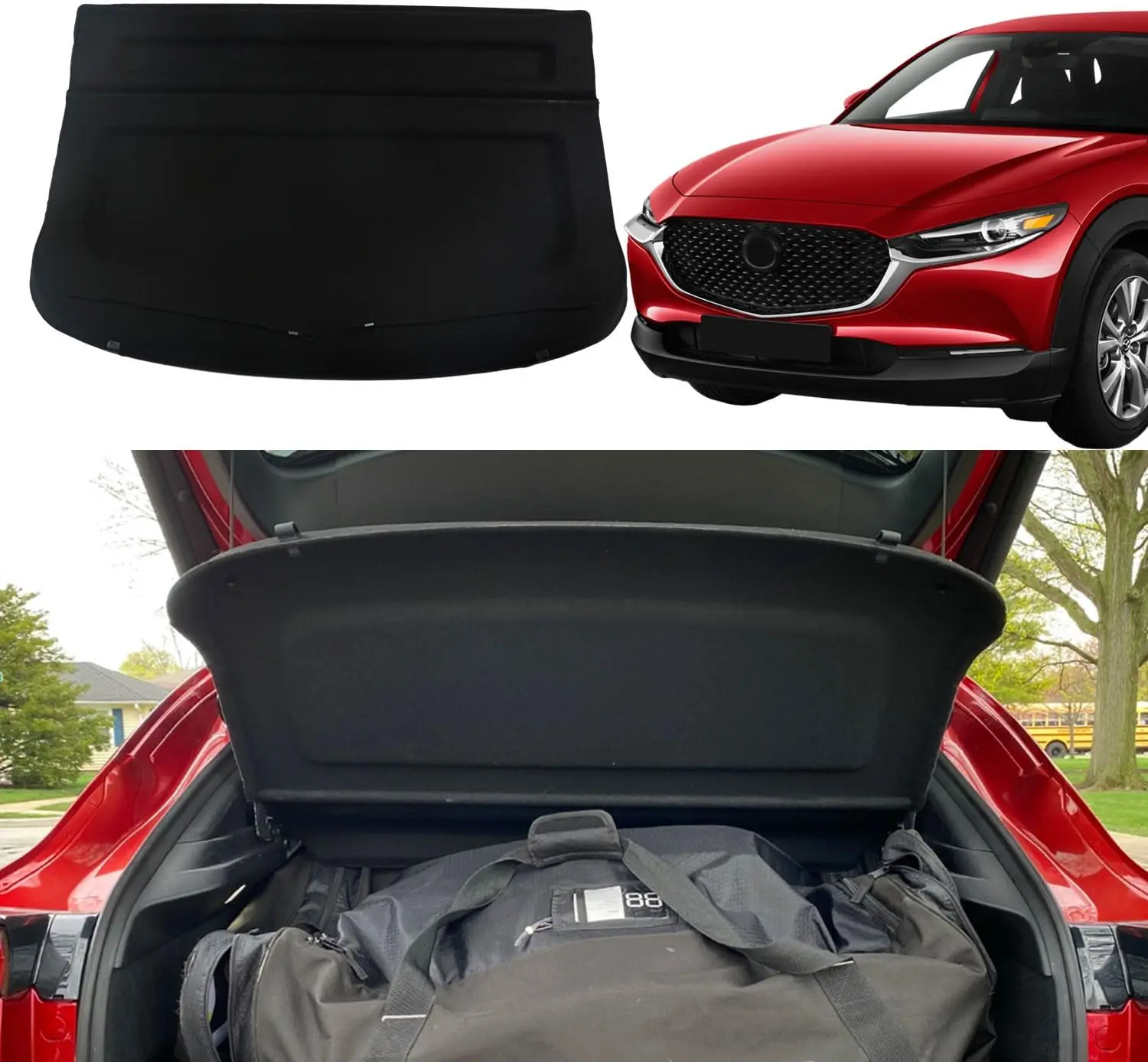 Car Accessories Cargo Cover Tray Retractable Car Parcel Shelf For Mazda CX-30 watch display tray grey watch display props live watch display counter watch display shelf set