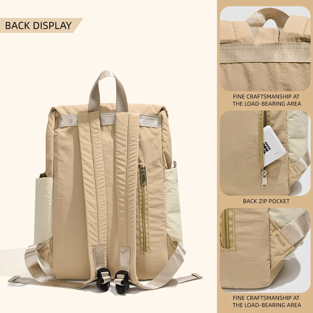 French Saint Levi 2025 New Vintage Backpack Lightweight Casual Versatile Men's Simple Backpack Travel School Bag Women