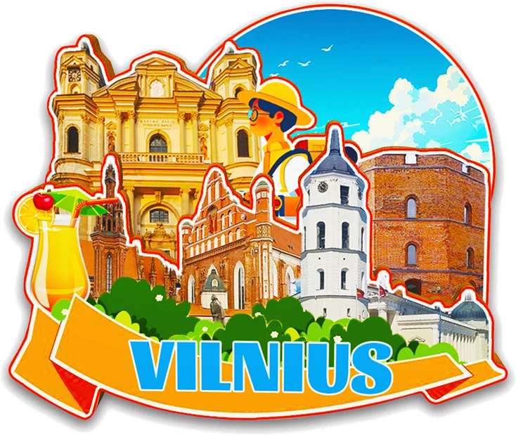Decorative Magnets for Nida Palanga Klaipeda Kaunas Trakai Vilnius Lithuania City Landmark Travel Souvenirs Fridge Stiker Gifts