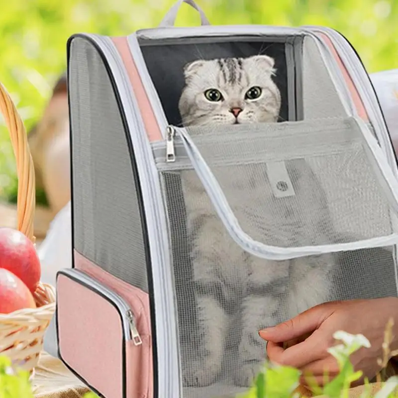 Cat Backpack Carrier Pet Backpack Carrier Portable Pet Supplies With With Non-slip Bottom Plate For Small Medium Animals