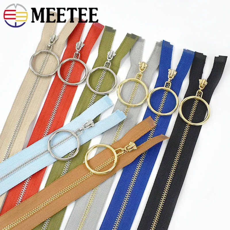 

3/5Pcs Meetee 3# Metal Zippers 40-70cm Open-end Zip Closure for Sewing Bags Jacket Clothes Zipper Repair Kit DIY Accessories