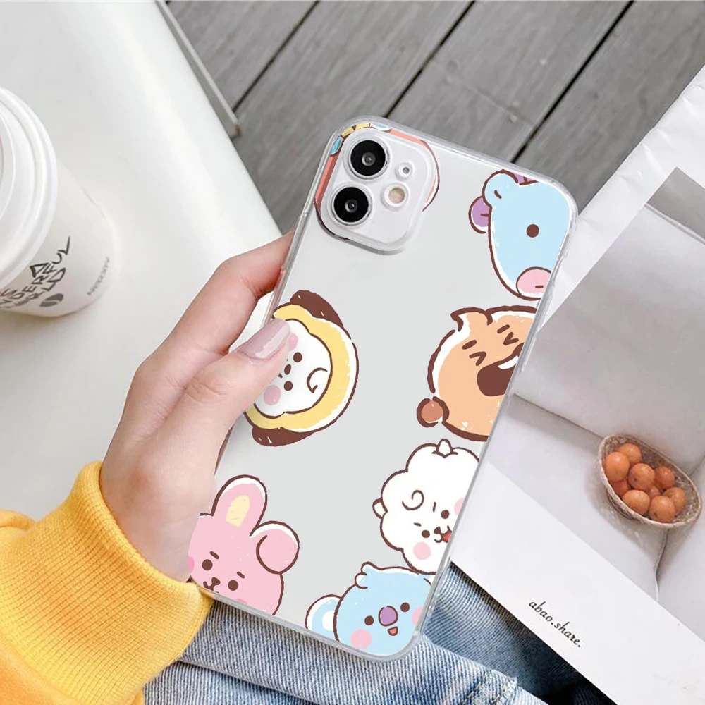 Fashion Kpop Korean Phone Case For iPhone 13 12 11 Pro XS MAX SE 2020 7 XR X 8 6 Plus Transparent  Cover best iphone 13 pro max case