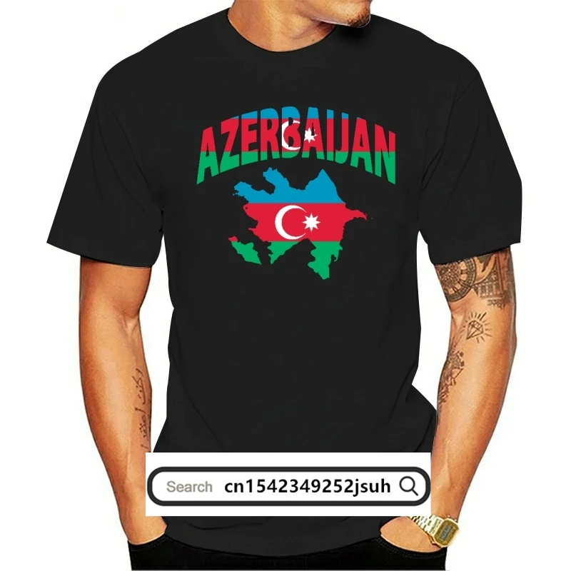 

Men Tshirt Short Sleeve Azerbaijan Flag T Shirt One Neck Women t-shirt