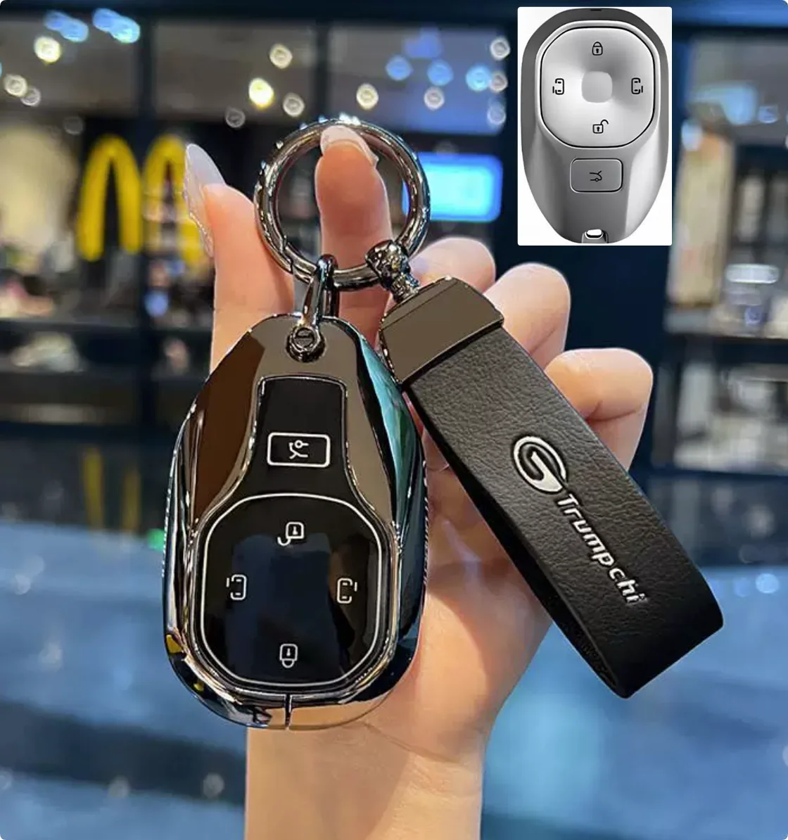 Auto Zink-legierung Schlüssel Fall Abdeckung Halter Kette Für GAC Trumpchi Empow J11 J12 J13 J15 J16 GS8 GS4 GS3 M8 Auto Styling