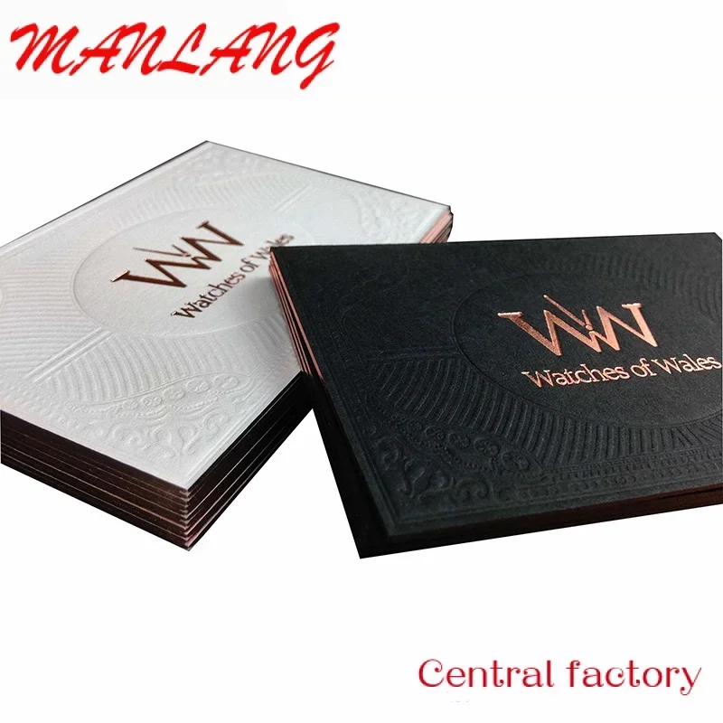 

Custom LOGO gold embossed hot foil stamped business cards
