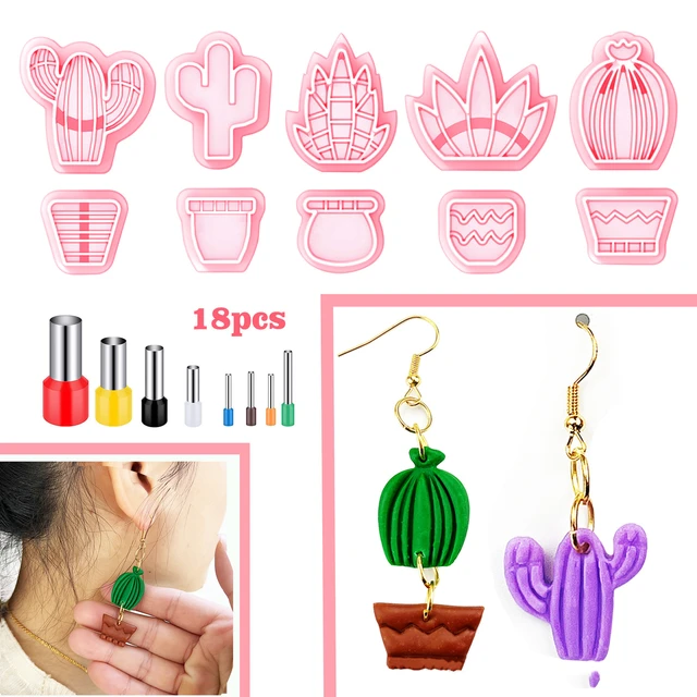 Clay Cutters for Polymer Clay Jewelry Cactus Shape Pottery Earrings Making  Potted Plant Mold Ceramic Pendant Craft Supplies Tool - AliExpress