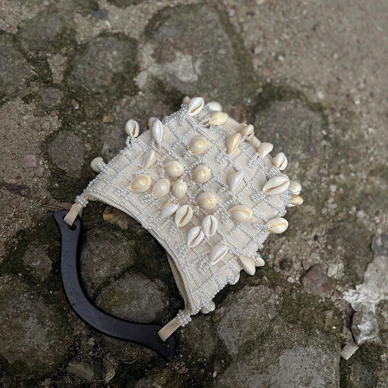 New Retro Beaded Bag Fashion Irregular Pearl Design Cloud shell bead Banquet Party Handbag High Quality Texture Women's Bag