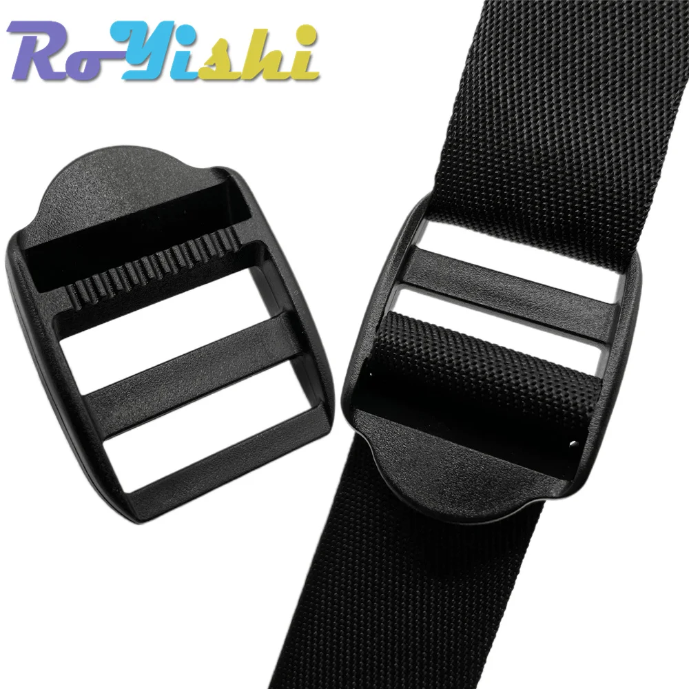 Ladder Lock Slider Plastic Buckles Backpack Straps Webbing Black