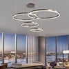 Modern Round Ring Led Pendant Lamp Dimmable Black Gold Brown for Bedroom Living Dining Room Hanging Home Decor Lusters Luminaire 4