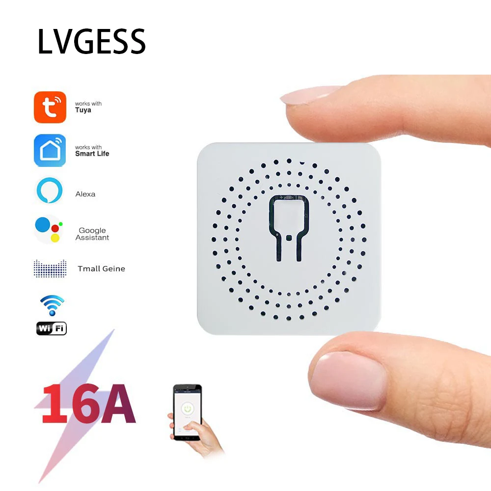 Módulo Interruptor Smart Mini Wifi Faça Você Mesmo Home Improvement Interruptor Tuya Smart Life Controle Remoto Interruptores de Parede 16a