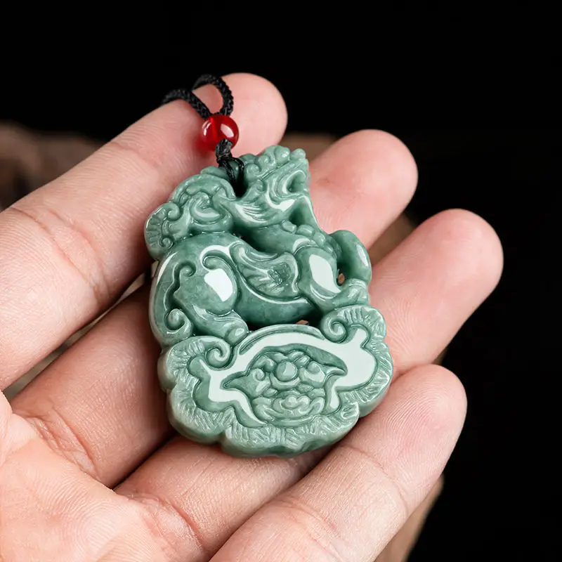 Ruyi Zhaocai Qilin 아이스 시드 펜던트 목걸이, 남녀공용