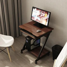 

Wood Gaming Computer Desk Wheels Bedroom Study Table Desktop Portable Standing Desk Work Ergonomic Muebles Home Furniture OA50CD