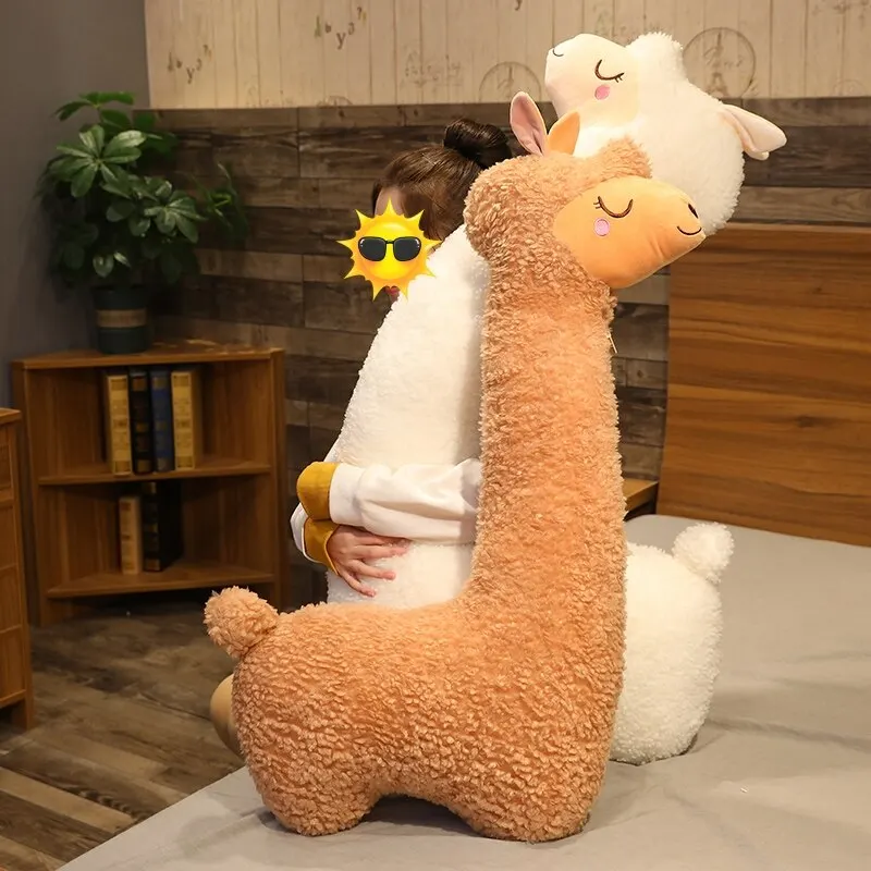 Plush Toys 75cm Alpaca Plush Toy Japanese Alpaca Soft Stuffed Sheep Llama Animal Dolls Sleep Pillow Home Bed Decor Gift