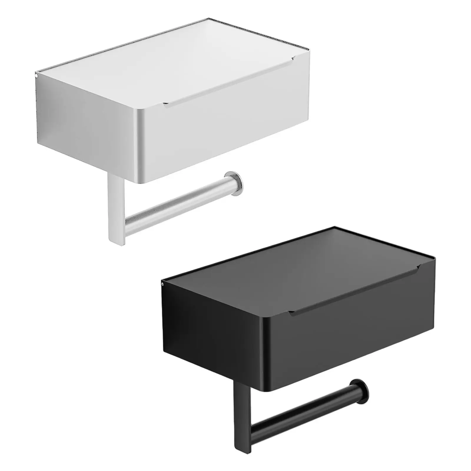 

Stainless Steel Toilet Paper Roll Holder Sturdy Multifunctional Toilet Storage Box for Home