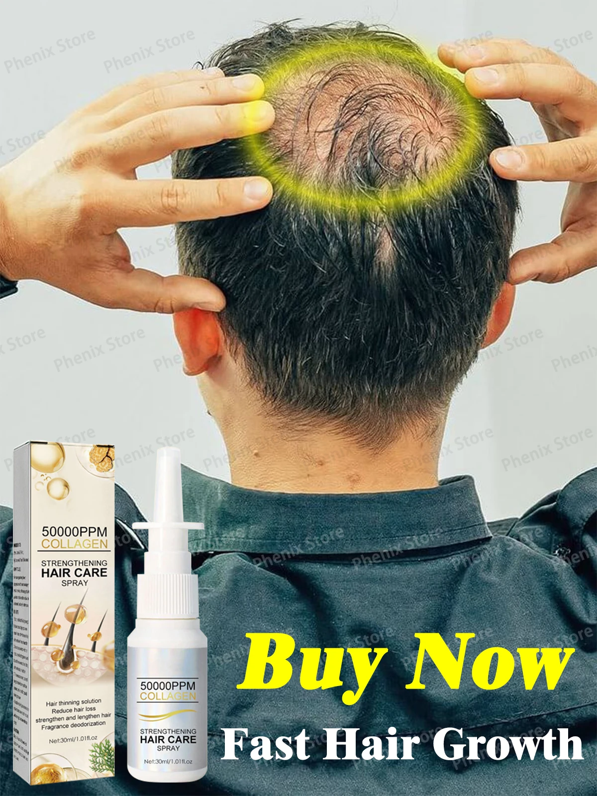 Hair Growth Spray Anti Hair Loss Essence Hair Regrowth Serum Treatment Alopecia Prevent Baldness Nourish Scalp 30ml