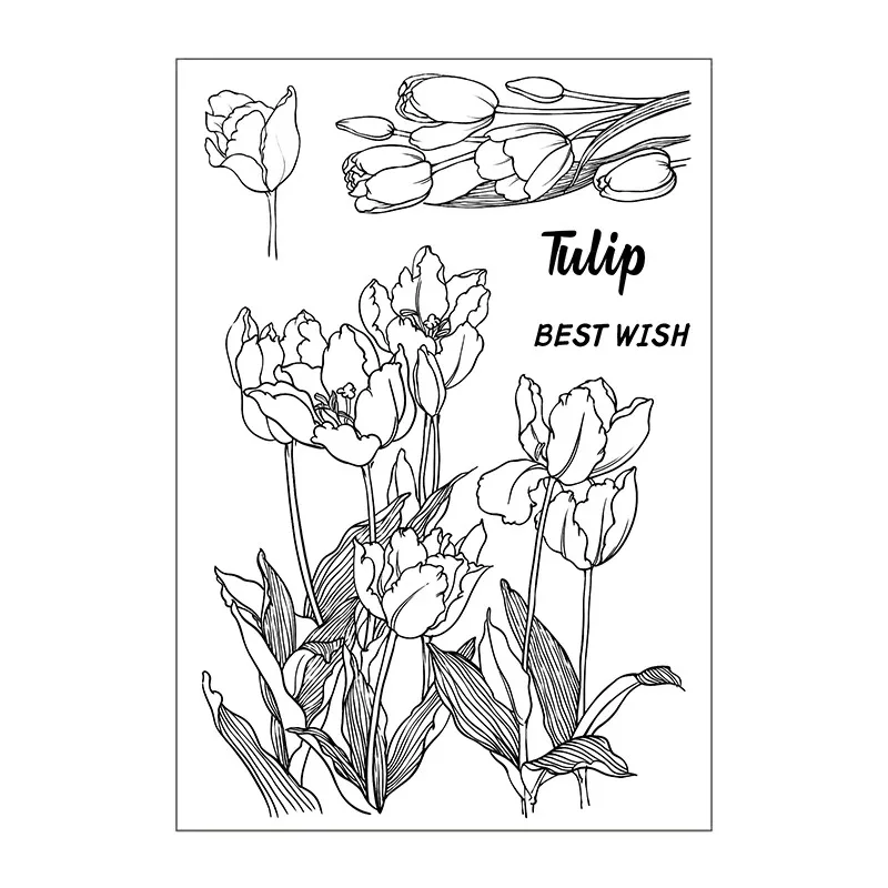 Original Flowers Silicone Clear Stamps Lily of The Valley/rose/tulip Scrapbooking DIY Card Making Crafts Journal Rubber Stamp