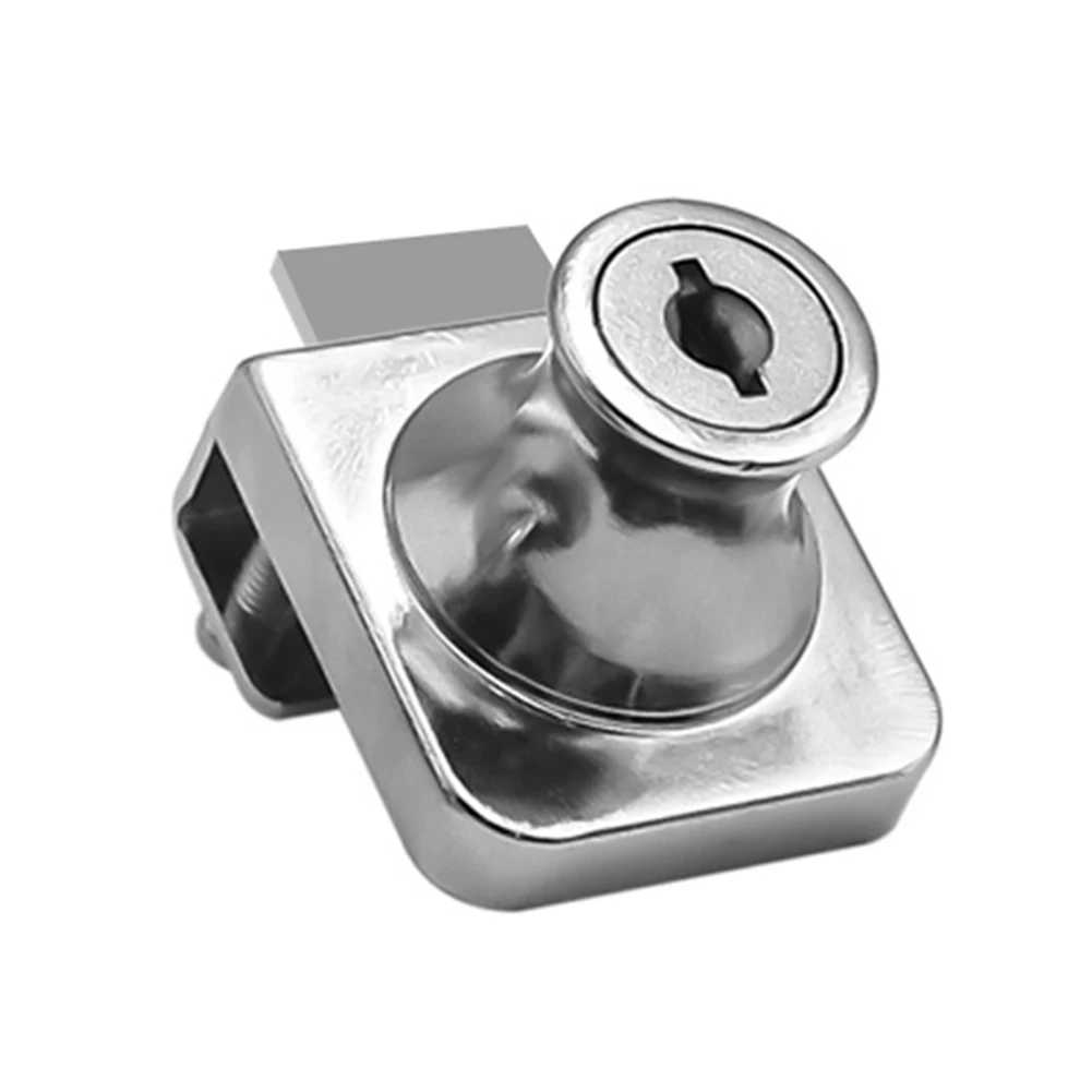 Single Double Open Glass Lock Zinc Alloy Showcase Cabinet Door Cylinder Sliding Glass Push Door Locks For Furniture Hardware cabinet door lock