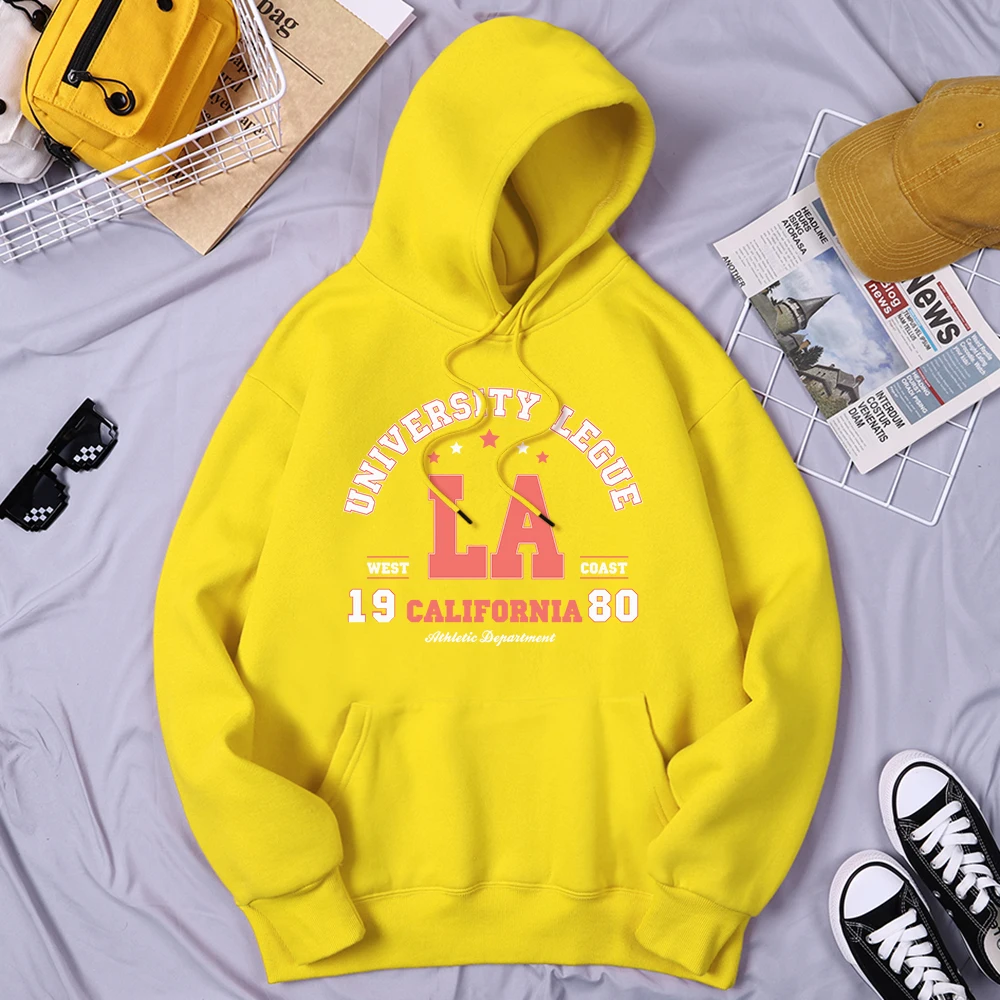 

California West Coast University League 1980 Man Hoodie Fashion Harajuku Hoodies Vintage Daily Hooded Vintage Loose Man Tops