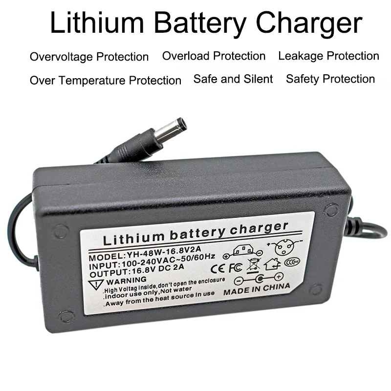 Charger adapter Battery charger Power supply adapter Battery charger adapter 16.8V1A 2A 5A Lithium Battery Charger AC 100V-240V 4S 14.8V Lithium Polymer Battery DC 5.5*2.1MM Power Adapter AC Power Cable