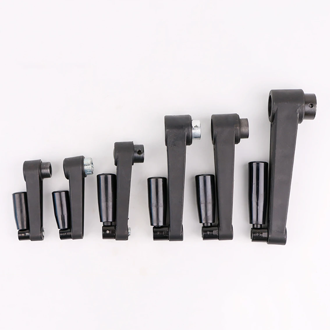 Round Hole/Square Hole Mounting Foldable Crank Handles for Lathe Milling Machine Revolving Handle Length 63/80/100-160mm 1Pcs