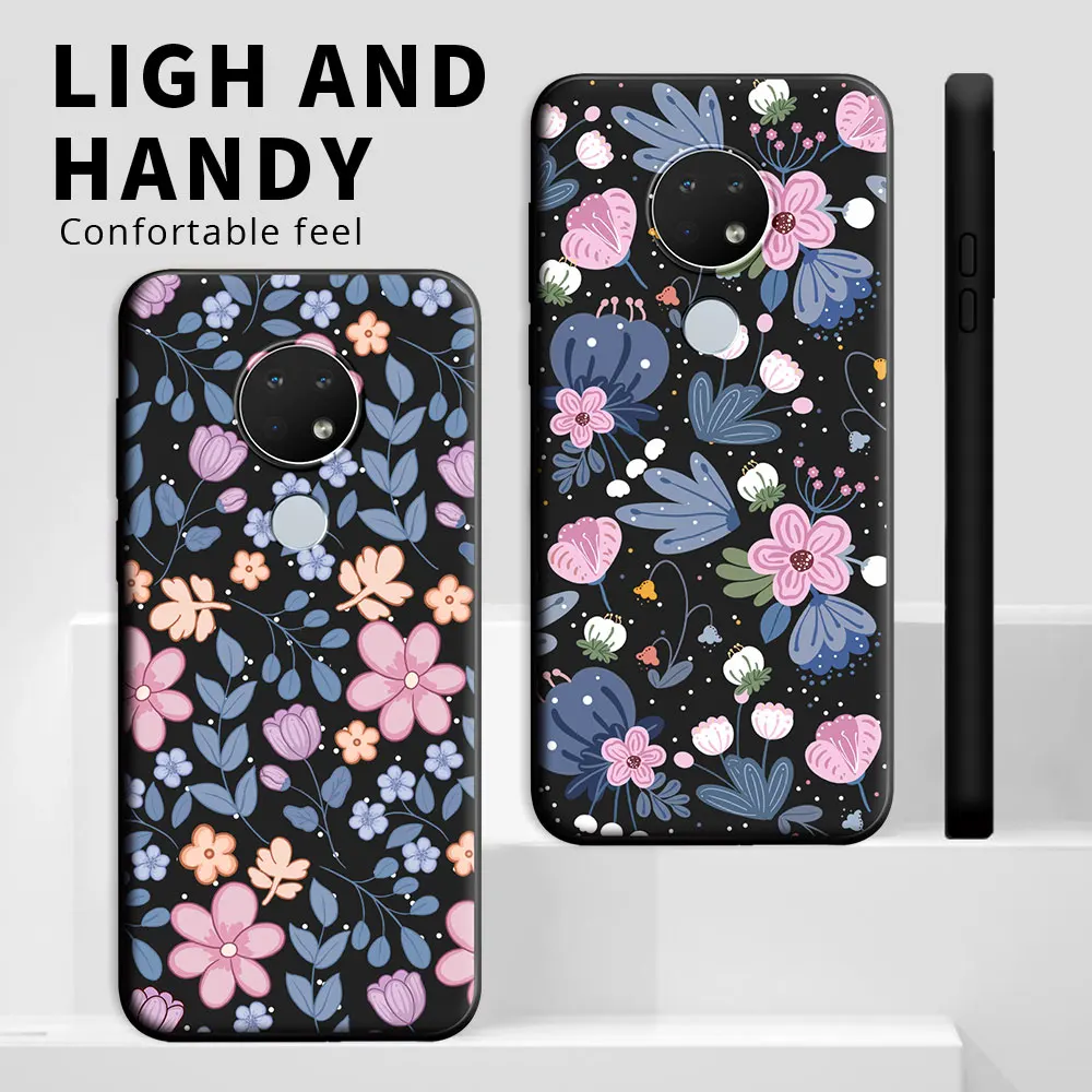 Cute Flower Shockproof Silicone Soft Phone Case - Cartoon Design Back Cover