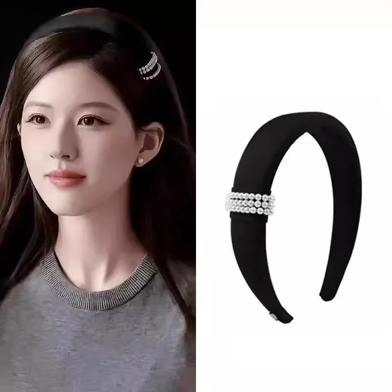 Elegantes, schlichtes Haarband mit Perlen für Frauen und Mädchen, süßes Haarschmuck-Stirnband, Haarreifen, modisches Haar-Accessoire