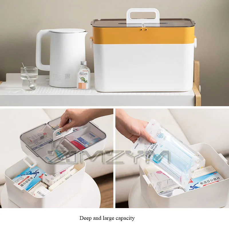 Medicine Box Family First Aid Organizer Multi-layer Outdoor Toolbox Plastic Storage Box Dormitory Essential Medicines Cabinet