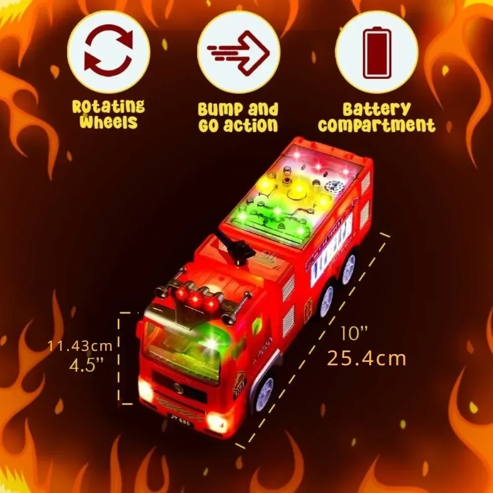 Children's Fire Truck Toy with Lights and Sounds - Perfect Birthday Gift