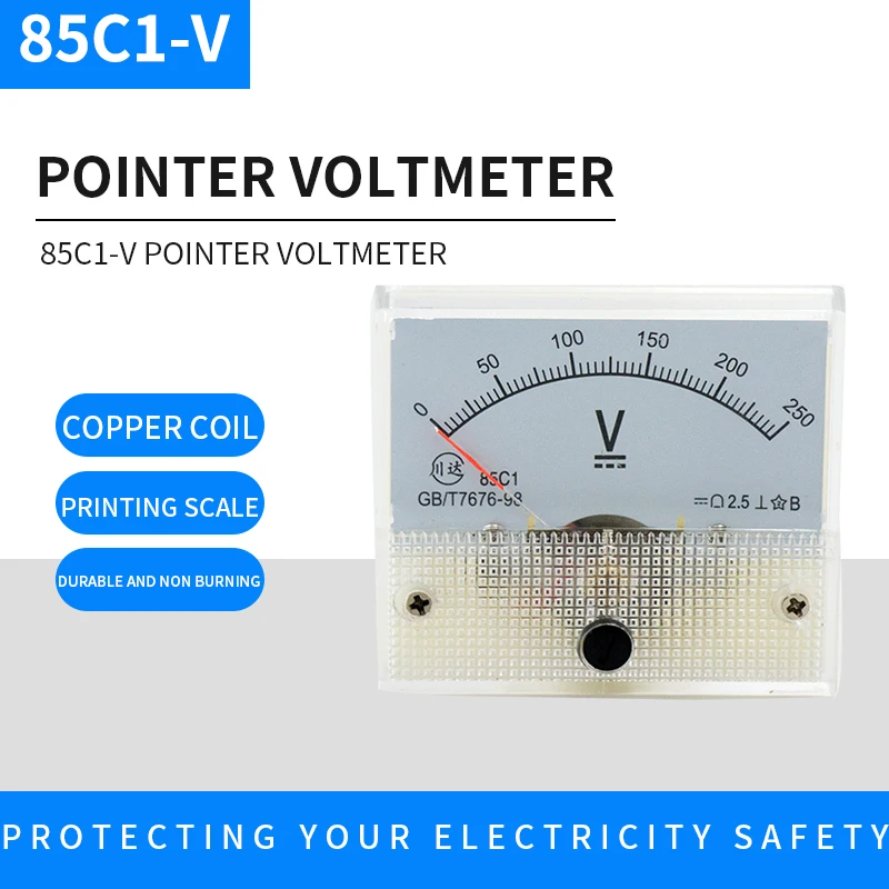 85c1 Dc Analog Panel Volt Voltage Meter Voltmeter Gauge Mechanical Voltage  Meter 5v 10v 20v 30v 50v 100v 200v 300v 500v