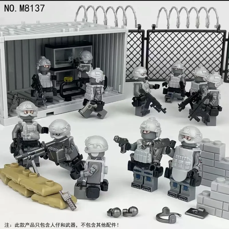 국경을 넘는 M8129 M8130 M8131M8137 위장복 특수부대 군사 빌딩 블록 피규어 장난감 세트