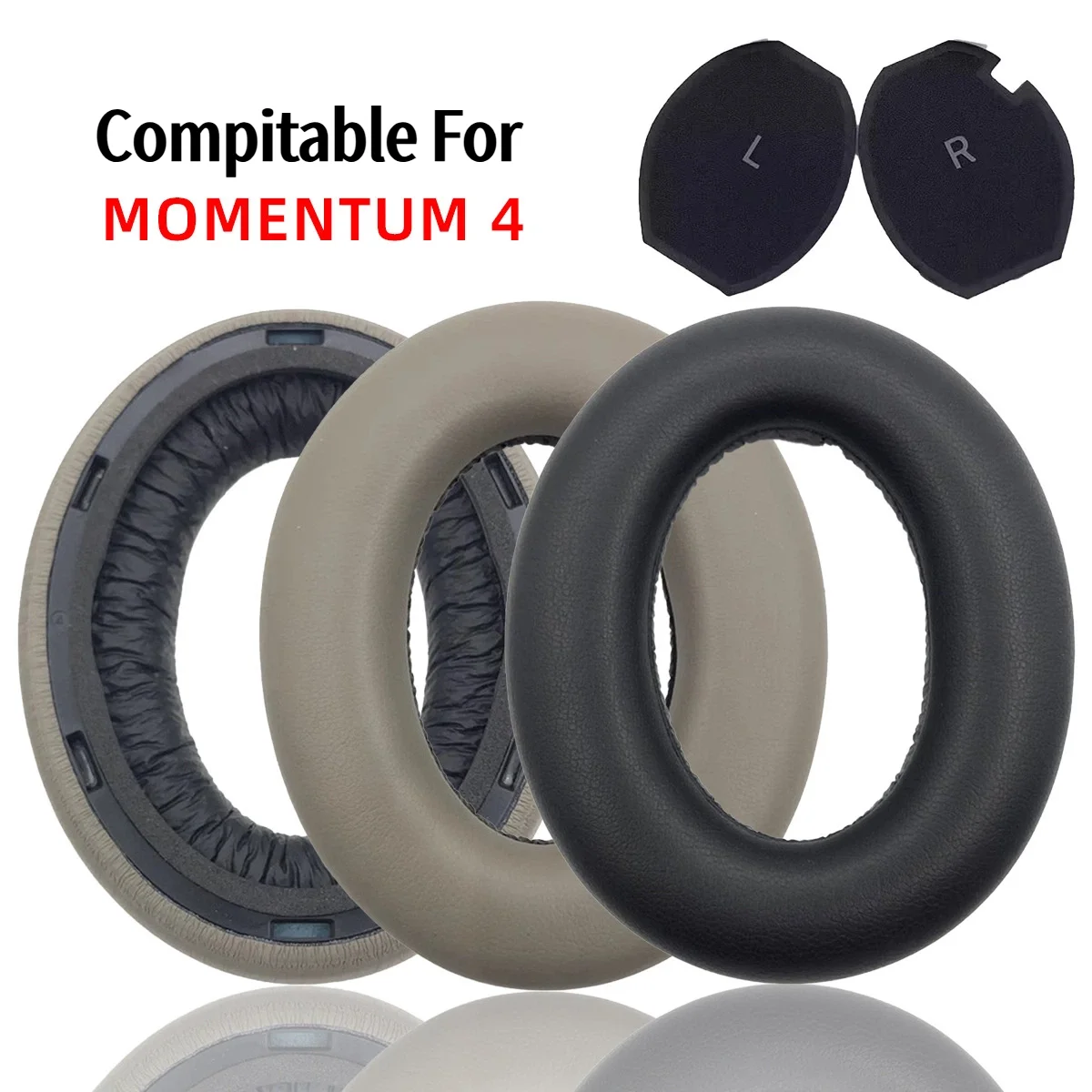 KUTOU Protein Leather Earpads Replacement for Sennheiser Momentum 4 Over/Around Ear Wireless Headphones Ear Pads Cushions