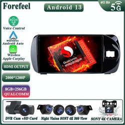 Android 13 Qualcomm For Toyota Vitz 3 XP 130 2014 - 2019 Multimedia Car Vehicle Monitor Video Player Autoradio Navigation Radio