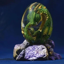 Lava Dragon Egg Resin Statue - Unique Room Decoration and Collector's Gemstone Souvenir (B With lighted base)