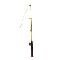 1Pcs 1/12 Doll House Miniature Metal Fishing Pole with Hook Model Toy Mini Fishing Rod Decoration Dollhouse Accessories 2