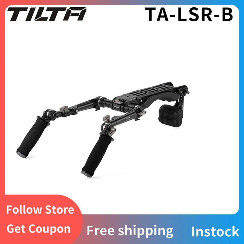 Tilta Lichtgewicht Schouderstatief voor DSLR Video Film Making System Kit, met ARCA Manfrotto Dual Baseplate Quick Release Plate Verstelbare Rozet Handgreep Camera Schouderbevestiging TA-LSR-B