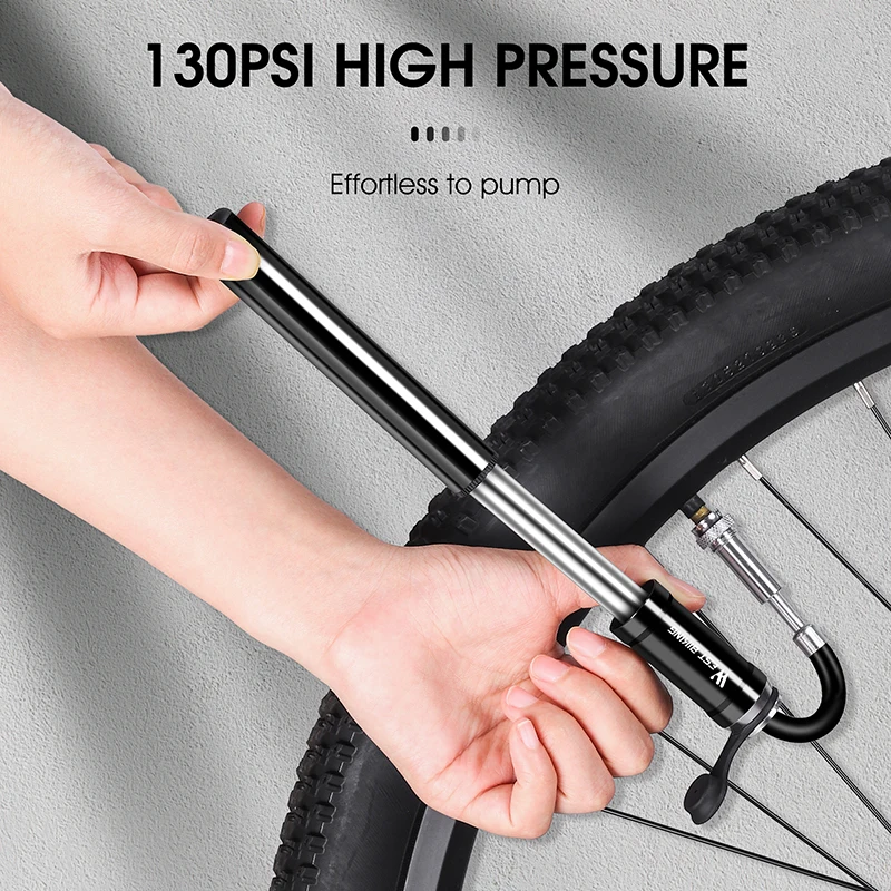 WEST BIKING Portable Bicycle Pump High Pressure With Hose MTB Road Bike Schrader Presta Valve Aluminum Alloy Cycling Inflator