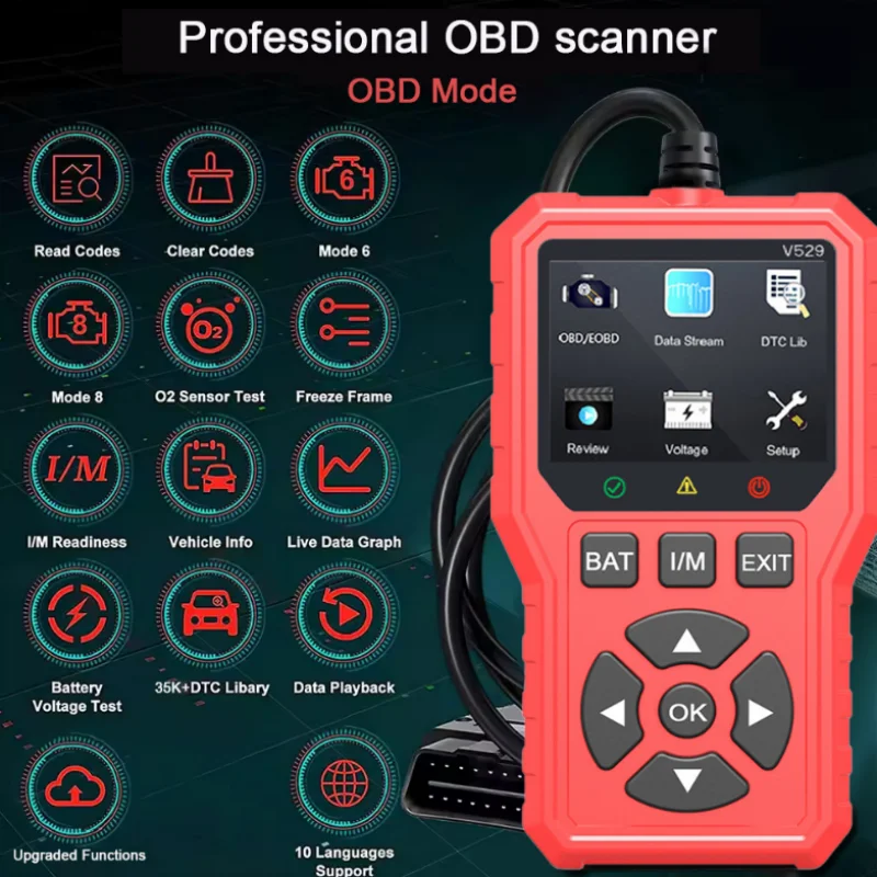 Car Obd2 Scanner Diagnostic Tool Code Reader Engine Fault Code Reader Scanner