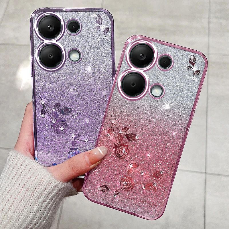Phone Case Glitter For Xiaomi Redmi Note 13 13R 12 12S 12R 11 11S 11R 10 10S 9 9S Pro