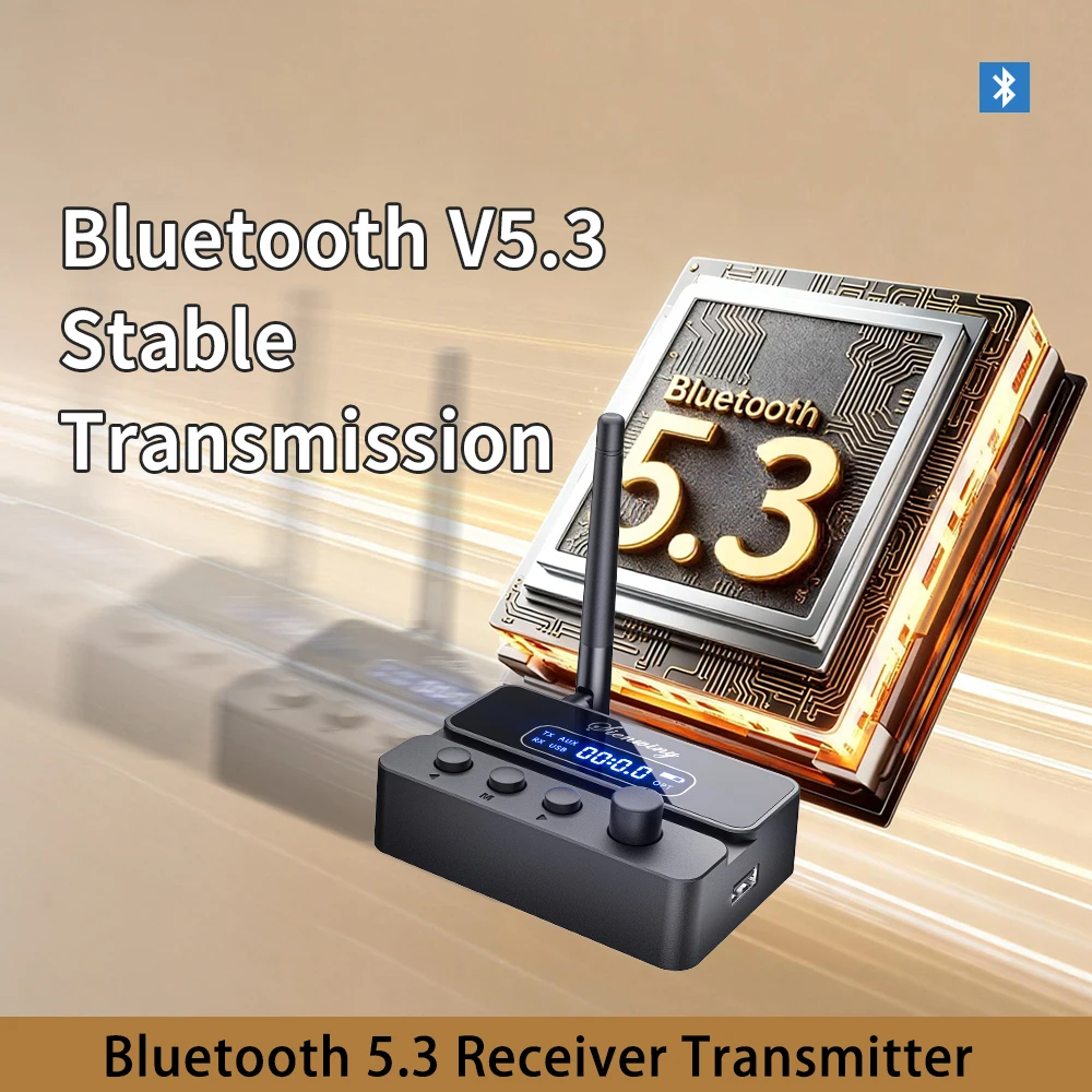 블루투스 5.3 송신기 수신기 HiFi OPT 광학/AUX 3.5mm/RCA/USB/U-디스크 15M 범위 400mAh RX/TX 2-in-1 TV PC 스피커용