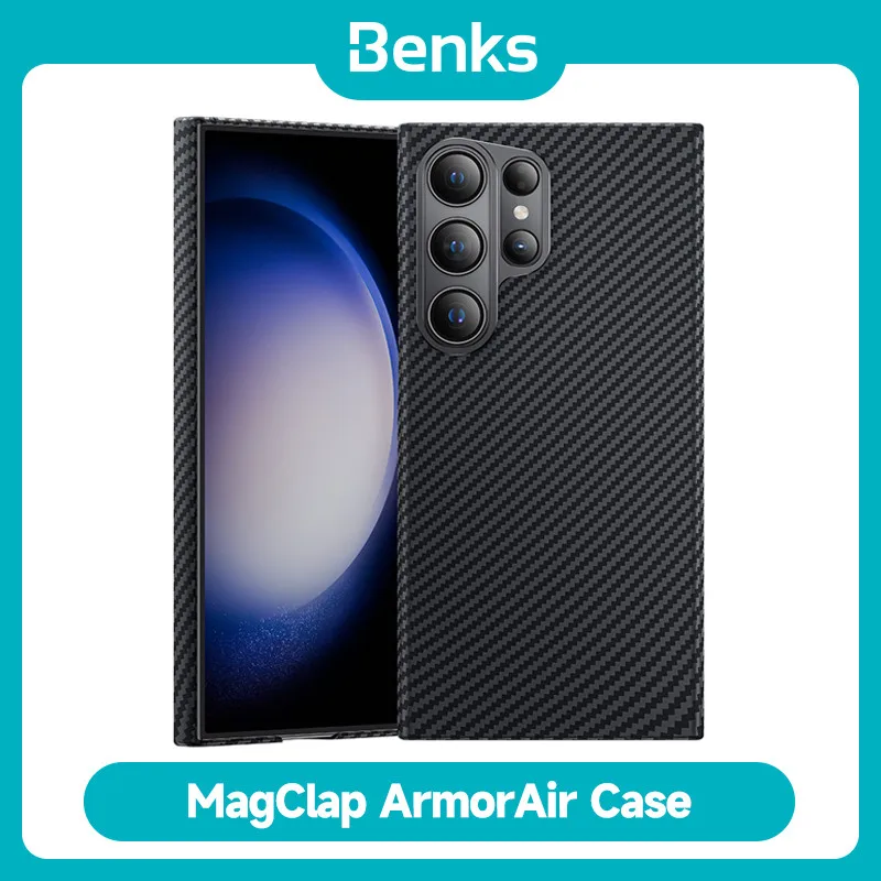 Benks Magnetic ArmorAir Case for Samsung Galaxy S24 S24+ Ultra 600D Kevlar Fiber Thin and Lightweight Minimalist Style Cover