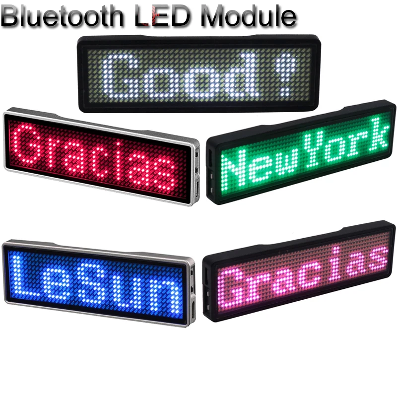 블루투스 LED 모듈 이름 배지 DIY 프로그래밍 가능한 스크롤 메시지 보드 미니 LED 디스플레이 HD DIY 전자 키트