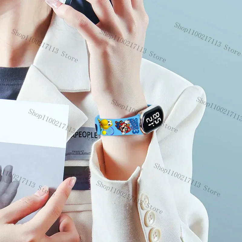 Super Mario kids Watches Anime figure cute Luigi Luminous Bracelet Watch LED Touch Waterproof Sports boys girls toys watch gifts 5