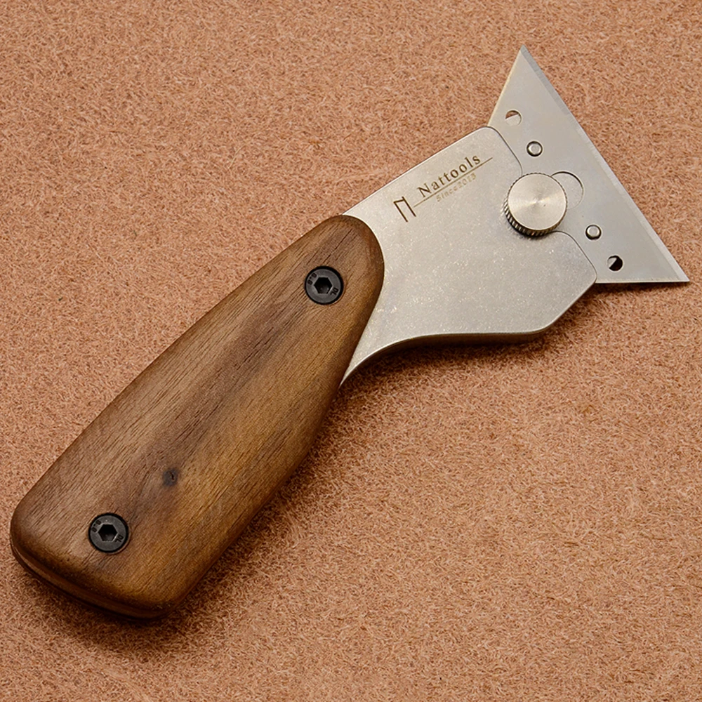 Nattools 가죽 절단 칼 수제 DIY 교체 가능한 날카로운 블레이드 절단 도..