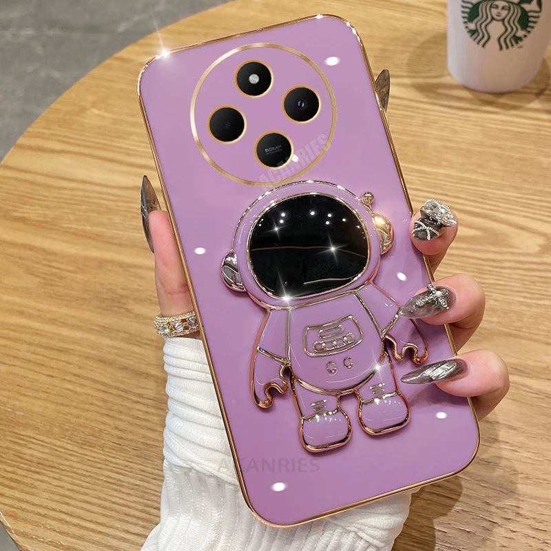 Astronaut Holder Luxury Plating Silicone Stand Case