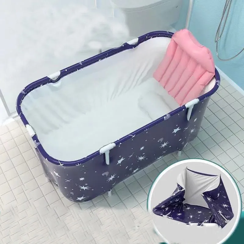 Folding Heating Bathtub Folding and Heating Bathing Bucket for Adults Household Sitting Bathtub Full Body Bathtub